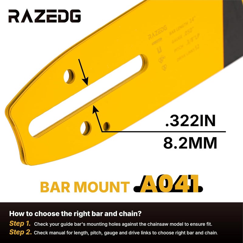 RazEdg 20 Inch Chainsaw Bar and Chain Combo for Husqvarna, 3/8" Pitch, 050" Gauge, 72 Drive Links Fits Husqvarna 455, 455 Rancher 460 Rancher 570, Poulan PP5020AV PR5020 and More (1 Bar + 3 Chains) - Image 3